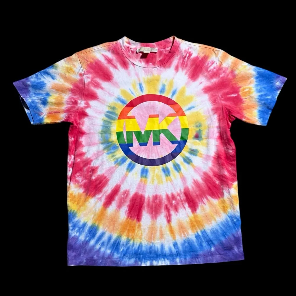 Michael Kors Red and Yellow Tie-Dye Shirt - Picture 6 of 11